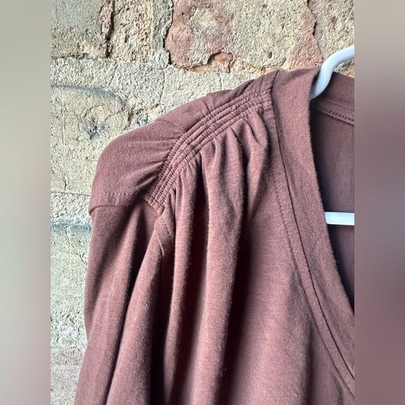 Athleta Chocolate V-Neck Blouse - Picture 4 of 7